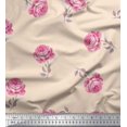 thumbnail image 1 of Soimoi White Georgette Viscose Fabric Grandiflora Roses Floral Print Fabric by the Yard 42 Inch Wide, 1 of 5