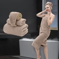 thumbnail image 4 of Dvkptbk Extra Large Bath Towel Shower Cap Set Of 3 Oversized Bath Sheet Super Soft Absorbent Bathroom Towel Set Microfiber Dry Shower Towel for Hotel Bath Gym, 4 of 6