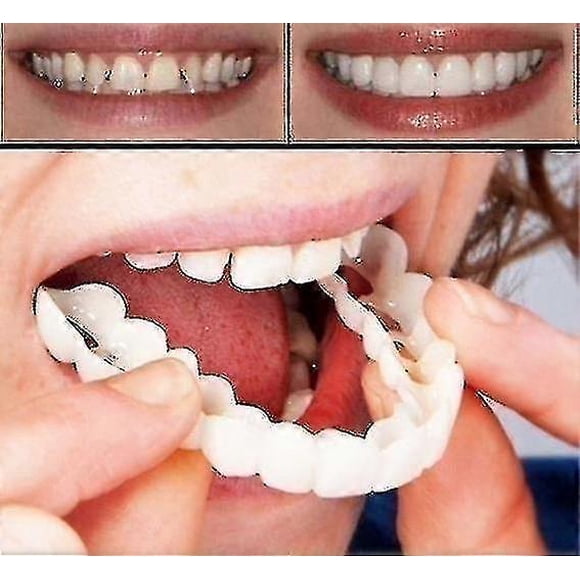 A Pair Upper Lower Denture Instant Smile Comfort Fit Flex Cosmetic Teeth Denture Teeth