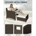 thumbnail image 4 of Gaderth Patio Furniture Set, 5 Piece PE Rattan Wicker Outdoor Conversation Set With Ottomans And Tempered Glass Tabletop, All Weather Balcony Garden Seating Set With Washable Cushions, 4 of 7