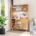 thumbnail image 4 of Costway Bamboo Buffet Cabinet Wine Bar Pantry Cupboard Sideboard with Rattan Sliding Door, 4 of 10