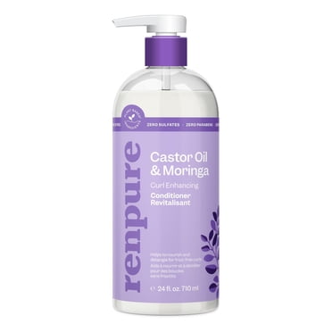 Renpure Castor Oil & Moringa Conditioner, Plant-Based - Curl Enhancing - For Nourished, Detangled & Frizz Free Curls - For Curly Hair - 24 Fl Oz