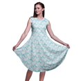 thumbnail image 1 of Bimba Robe d'Été Droite Sans Manches pour Femmes à Imprimé Teinture sur Nœuds Bleu Rayons, Longueur Genou - Grand, 1 of 6