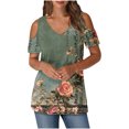 thumbnail image 2 of Soki Women's Off Shoulder Tee Clearance Blouses Short Sleeved V-Neck Fashionable Tops, 2 of 6