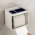 thumbnail image 3 of Transparent Toilet Paper Dispenser with Storage Shelf, No-Drill Bathroom Organizer, 3 of 6