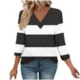 thumbnail image 1 of Fewfanhot Hauts pour Femmes Mode d'Automne Col en V Tenue de Bureau Décontractée Tunique Chandail Tenues, 1 of 9
