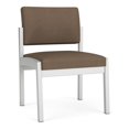 thumbnail image 1 of Lenox Steel Reception Waiting Armless Guest Chair / Silver Steel / Brown, 1 of 5