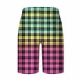thumbnail image 4 of Diufon Men's Casual Shorts Spring Summer Wide Leg Loose Plaid Printed Elastic Waisted Drawstring Sport Shorts, 4 of 4