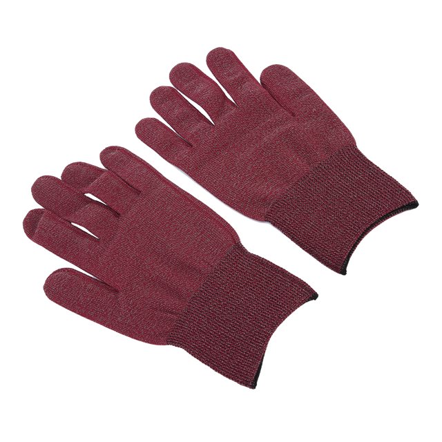 Conductive Fiber Gloves, Conductive Protective Gloves Static Free Soft Skin Friendly Professional For Laboratory For Factory Wine Red
