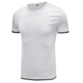 thumbnail image 3 of Black Muscle Shirt men Short-Sleeve Beefy Muscle Basic Solid Pure Color Blouse Tee Shirt Top, 3 of 5