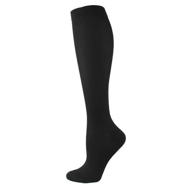 Qudderr Men Women 2 Pairs Compression Socks Knee High Support for Sports Solid Color Long Socks Knee High Compression Socks S-XXL