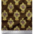 thumbnail image 1 of Soimoi Brown Heavy Satin Fabric Floral Damask Print Fabric by the Yard 54 Inch Wide, 1 of 3