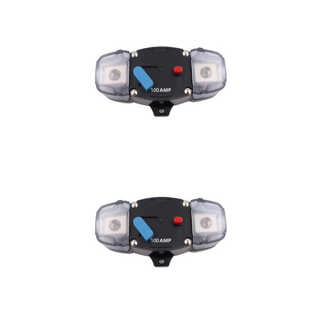 Decodeary Plastic Circuit Breaker Professional Resettable Overload Protective Automotive Ship Truck Speaker Accessories 100A 2Set