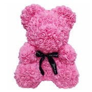 Mistaha Rose Teddy Bear 10 Inches Tall Flower Bear Perfect for Anniversary Birthday Party Festivals Rose Bear(Gift Box Not Included)