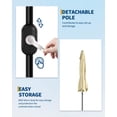 thumbnail image 2 of YUSAZENS Parasol de Table de Patio 10 Pieds Extérieur Protection UV Manivelle Levée Inclinaison à Bouton-Poussoir 8 Nervures Robustes pour Cour Terrasse Piscine Beige, 2 of 9