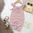 thumbnail image 4 of MIASHUI Baby Girls Sweater Knit Overalls Adjustable Strap Ruffles Sleeveless Romper,Light Pink,12-18 Months, 4 of 9