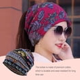 thumbnail image 3 of Maoww Tuque Décontractée Style Bohème Hijab Musulman Turban Extensible Mode Bonnets de Protection des Oreilles Accessoires de Coiffure Bonnet Bleu floral, 3 of 9