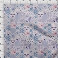 thumbnail image 4 of oneOone Cotton Cambric Bluish Violet Fabric Asian Japanese Pattern Sewing Craft Projects Fabric Prints By Yard 56 Inch Wide, 4 of 4