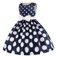 thumbnail image 2 of Ketyyh-chn99 Robe d'Été Robe de Plage Robe Sans Manches en Tulle pour Bébés Filles Robe Sans Manches pour Tout-Petits Enfants Courte Longue Manche Courte Robes en Tricot Bleu Marine,1-2 Ans, 2 of 5