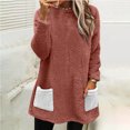 thumbnail image 2 of Yuyuzo Chandails en Molleton en Molleton pour Femmes Automne Hiver Manches Longues Col Rond avec Poches, 2 of 6