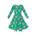 thumbnail image 2 of Girls Dress Green Forest Red Fox Long Sleeve Sundress 4 Years, 2 of 5