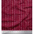 thumbnail image 1 of Soimoi Red polyester Crepe Fabric Buds & Leaves Print Fabric by the Yard 42 Inch Wide, 1 of 3