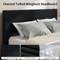 thumbnail image 4 of BeesClover Bed Frame with Tufted Wingback Headboard, Platform Corduroy Upholstered Bed Frame with 4 Storage Drawers and Wooden Slats Support, No Box Spring Needed, 4 of 8