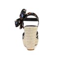 thumbnail image 2 of BLISSFUL STEP Chaussures pour Femmes Sandales Compensées Espadrilles à Plateforme à Bride Arrière à Imprimé Floral avec Nœud Noir 10, 2 of 7