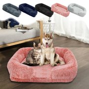 Sentmoon Cute Dog Bed Travel Dog Bed Calming Dog Cats Bed Cuddler Warming Soft Bed Fluffys Faux Furs Cushion Bed for Small Medium Dogs and Cats