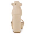 thumbnail image 3 of BLISSFUL STEP Women's Open Toe Platform Ankle Strap Chunky Heel Sandals, 3 of 6