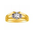 thumbnail image 1 of RYLOS Mens Rings 14K Yellow Gold Classic Design 7X5MM Oval Gemstone & Diamond  White Topaz April Birthstone Ring Size 9, 1 of 7