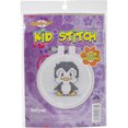thumbnail image 1 of Kid Stitch Penguin Mini Counted Cross Stitch Kit-3" Round 11 Count, 1 of 2
