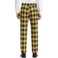 thumbnail image 3 of INSPIRE CHIC Pantalon à Carreaux pour Homme, Léger, Coupe Régulière, devant Plat, 34, Jaune Marine, 3 of 7