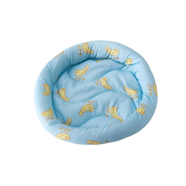 Small Pet Sleeping Pad Hamster Bed Pad Cushion Pad Small Pet Bed Mattres Round Rabbit Mat Guinea Pig Mat for Squirrel Ferret Hedgehog Chinchilla Blue L