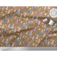 thumbnail image 2 of Soimoi Polyester Crepe Fabric Floral,Medal & Girl Cartoon Print Sewing Fabric Yard 42 Inch Wide, 2 of 3