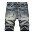 thumbnail image 2 of Camouflage Shorts for Men Mens High-end Ripped Personality Camouflage Stitching Trend Denim Shorts, 2 of 8