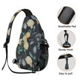 thumbnail image 4 of Modern Lemon Print Travel Sling Backpack, Lightweight Crossbody Bag with Vintage Floral Pattern, Multi-Layer Storage for Lemon Lovers, 4 of 6
