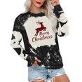thumbnail image 2 of Chandail en Molleton de Noël pour Femmes 2023 Mode Décontractée Hauts Manches Longues Imprimé de Noël Col Rond Couverture Chandail Chandails en Molleton en Liquidation, 2 of 6