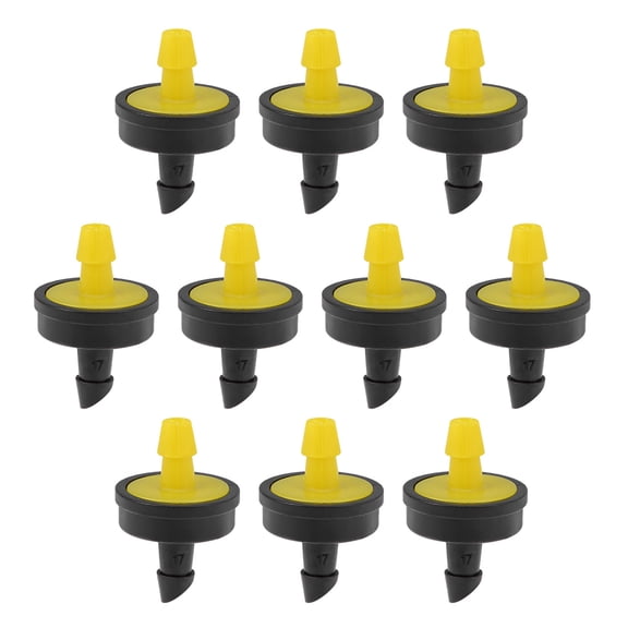Unique Bargains Pressure Compensating Dripper 5GPH 20L/H Emitter for Garden Lawn Drip Irrigation with Barbed Hose Connector Yellow 20pcs