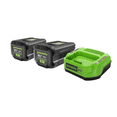 thumbnail image 1 of Greenworks 80V (2) Batteries 2,0 Ah et Ensemble Chargeur 2 A, 1 of 5