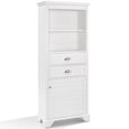 thumbnail image 1 of Armoire Rectangulaire en Bois Franc Massif Pemberley en Lin Blanc avec Tiroir de Rangement Profond 60"H Non Assemblée, 1 of 7