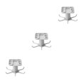 thumbnail image 3 of Maytalsory 1/2/3/5 Kitchen Hanger Self-adhesive Replacement Solid Color Punch-free 360 Degree Rotatable 6 Claw Detachable Mug Brush Rack Grey 3PCS, 3 of 6