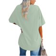 thumbnail image 4 of WEIYLL Womens T-Shirts Ladies Basic Solid Color V Neck Short Sleeve Light Green Tees Sizes XXL, 4 of 5