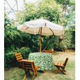 thumbnail image 2 of Vargottam Nappe d'Intérieur/extérieur 58 pouces avec trou de parapluie et Fermeture Éclair, Nappe imperméable à l'eau, Couvre-Tables pour Table de Cour Arrière - Vert et Blanc, 2 of 7