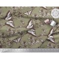 thumbnail image 3 of Soimoi Green Poly Georgette Fabric Flower & Butterfly Print Fabric by Yard 42 Inch Wide, 3 of 5