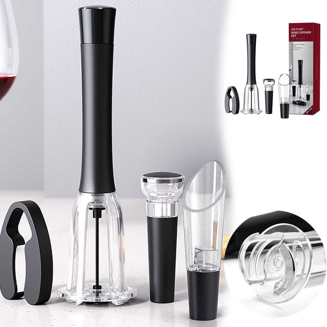 Aluminum Alloy Opener Set: Corkscrew Bottle Stopper & Foil Cutter 4 Piece Accessories Kit For Elegant Toastmaster Can Opener Rip And Can Opener Opener Aluminum Can