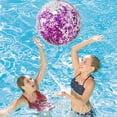 thumbnail image 1 of PVC Inflatable Beach Balls Glitter Transparent Beach Balls Water Play Toy Outdoor Floating Sports Balls, 1 of 9
