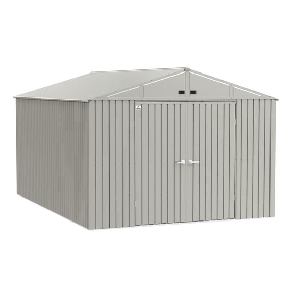 Abri de rangement en acier Arrow Elite, 10 x 14 pi, Gris Froid