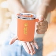 thumbnail image 3 of EGNMCR 304 Stainless Steel Double-layer Mug Home Office Water Cup With Handle Cup A cup, 3 of 6
