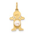 thumbnail image 1 of 14K Yellow Gold Boy 4mm FW Cultured Pearl-June, 1 of 2